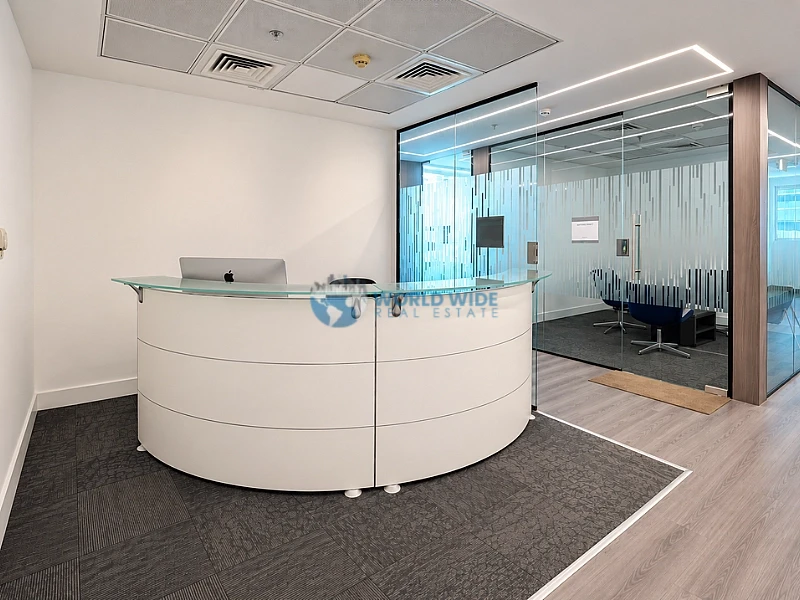 Premium Fully Furnished Half-Floor Office with Sea & Doha Skyline Views