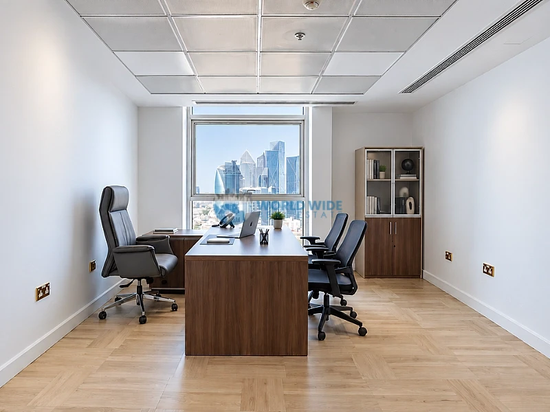 Premium Fully Furnished Half-Floor Office with Sea & Doha Skyline Views